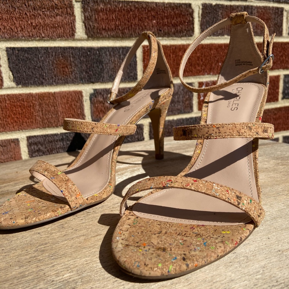 Tap double strap cork  sandals